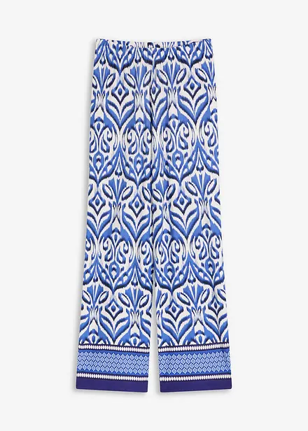 Gedessineerde jersey broek van een zachte viscosemix