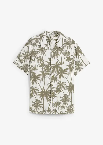 Overhemd met reverskraag en korte mouwen, slim fit
