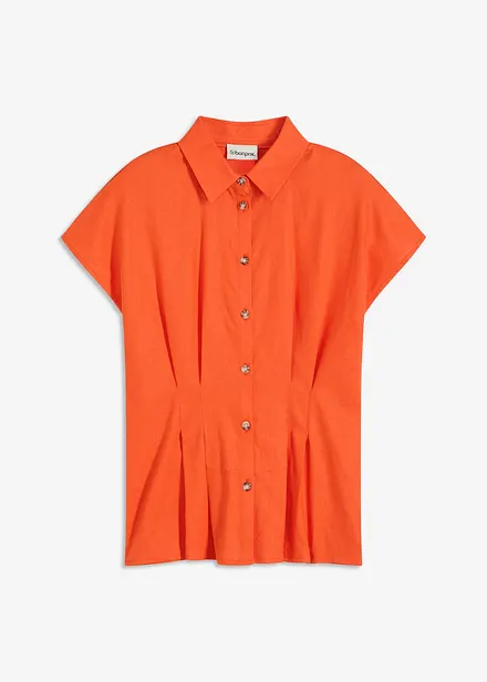 Blouse met korte mouwen in een luchtige viscosemix