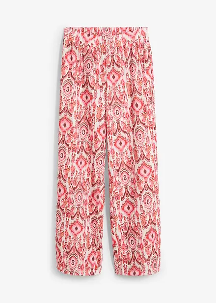 Slip-on broek van gestructureerd crêpe