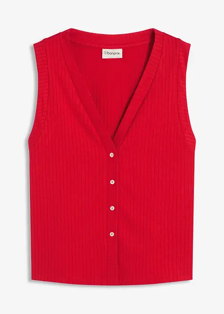 Mouwloos vest in een gebreide look