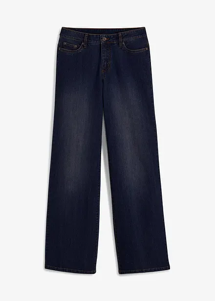 Wide leg jeans mid waist, stretch