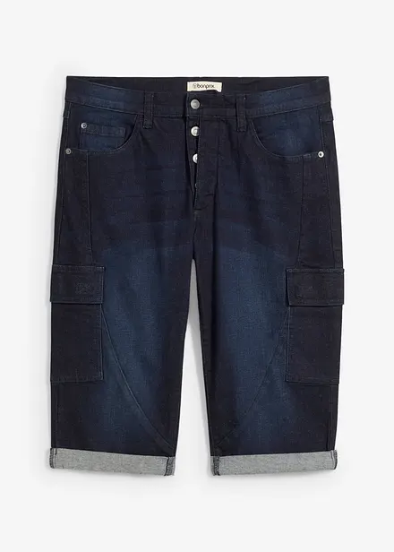 Stretch jeans cargo bermuda, regular fit