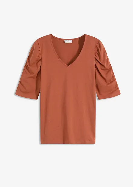 Shirt met pofmouwen