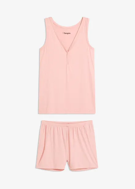 Shortama van zacht ribmateriaal