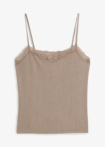 Top met spaghettibandjes van licht crêpe