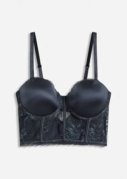 Balconette bh met eyelash-kant en glanseffect