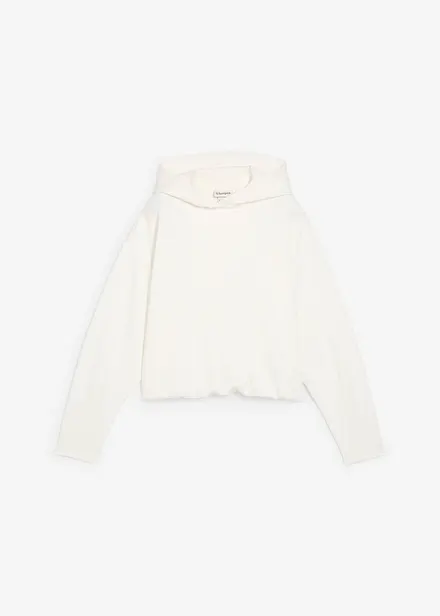 Hoodie van licht glanzende viscosemix