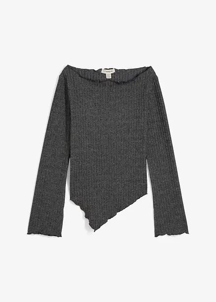 Geribd shirt in een zachte viscosemix
