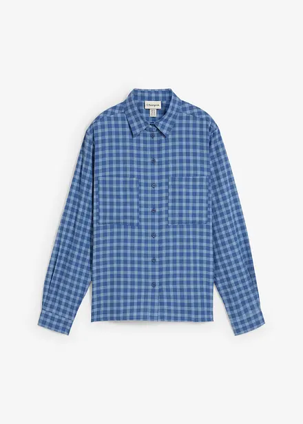 Geruite overhemdblouse van katoen