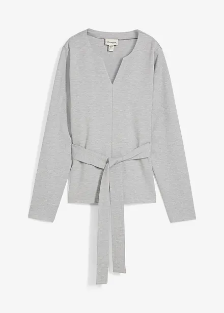 Longsleeve in een viscosemix met een brede ceintuur