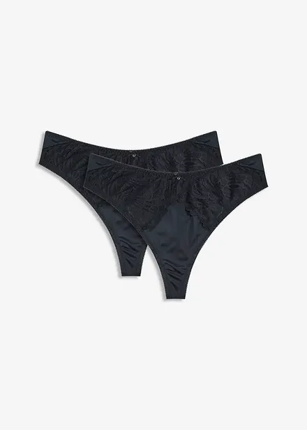 Maxi string met glanzend materiaal (set van 2)