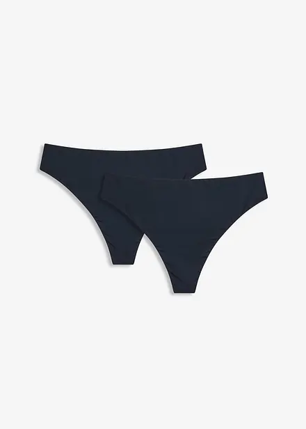 High waist string van glanzend materiaal (set van 2)