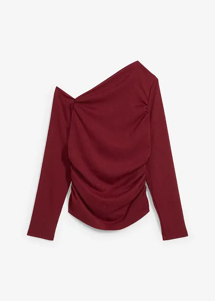 One shoulder shirt van gestructureerde crêpe