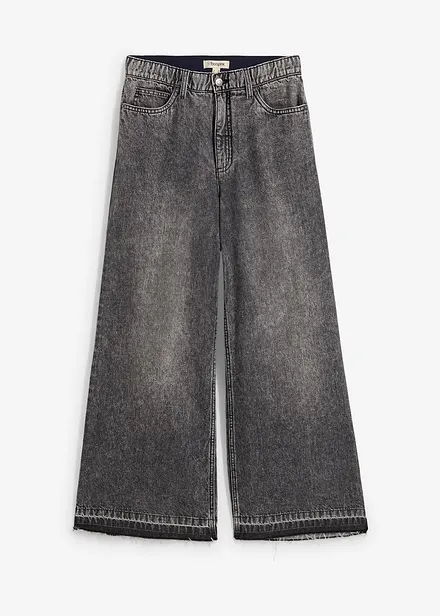 Wide leg jeans high waist, cropped