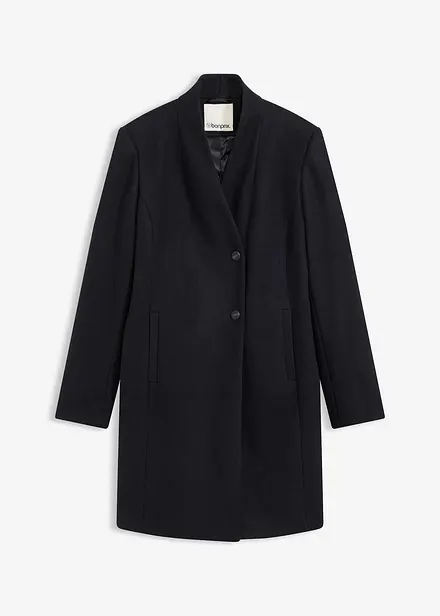 Korte coat in wollen look