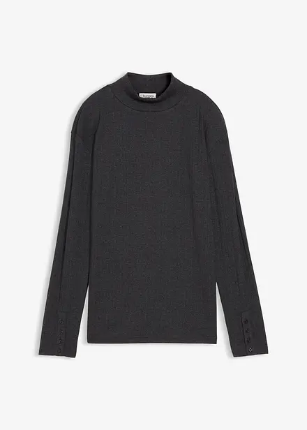 Longsleeve van geribd materiaal