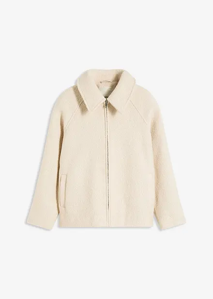 Bomber van zacht bouclé