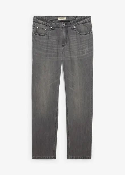 Regular fit jeans van puur katoen met een comfortband, straight