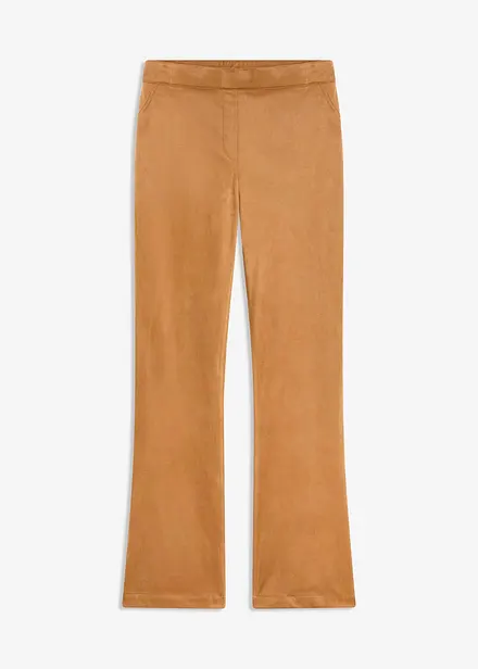 Flared broek van imitatiesuède