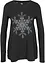 Katoenen longsleeve met metallic sneeuwvlokken, bonprix