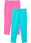 Meisjes 3/4 legging (set van 2) met biologisch katoenmix, bonprix