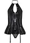 Bustier met jarretels en string in wetlook (2-dlg. set), VENUS