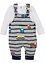 Baby rompertje met lange mouwen en sweat tuinbroek (2-dlg. set), bonprix