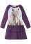 Meisjes jersey jurk met biologisch katoen en volants, bpc bonprix collection