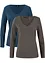 Longsleeve met V-hals (set van 2), bonprix