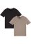 Stretch T-shirt met V-hals (set van 2), slim fit, RAINBOW