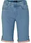 Jeans bermuda met gekleurde omslag, bonprix
