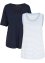 Losjes vallend T-shirt en gestreepte top van viscose (2-dlg. set), bpc bonprix collection