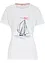 Katoenen T-shirt met print en zijsplitten, bonprix