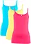 Top met spaghettibandjes van puur katoen (set van 3), bonprix