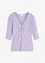 Geribd shirt met V-hals, halflange mouw, bonprix