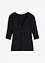 Geribd shirt met V-hals, halflange mouw, bonprix