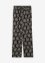 Gedessineerde crinkle broek van viscose met high waist comfortband, bpc bonprix collection