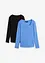 Longsleeve met carréhals (set van 2), bonprix