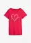 Katoenen shirt met hart, biologisch katoen, bonprix