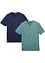 Henley shirt, korte mouw (set van 2) van biologisch katoen, bonprix