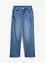 Wide jeans met mid waist en splitten, bonprix