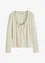Geribd shirt met plooitjes en volants, bonprix