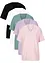 Wijd longshirt met V-hals (set van 5), korte mouw, bonprix