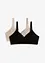 Bralette zonder beugels met gevulde cups en biologisch katoen (set van 2), bonprix