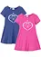 Jersey jurk (set van 2) van biologisch katoen, bonprix