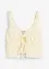 Top met veterdetail in gestructureerde look, bonprix