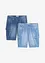 Lichte denim cargo short van puur katoen, relaxed fit (set van 2), bonprix