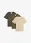 T-shirt met V-hals (set van 3), bonprix