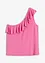 One shoulder top met volant in een zachte viscosemix, bonprix